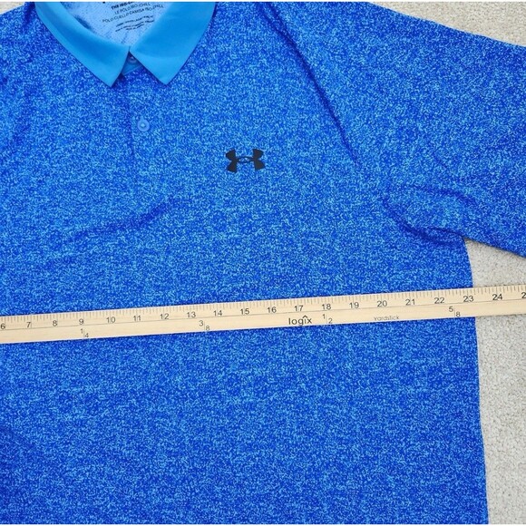 Under Armour The Iso-Chill Polo Golf Shirt Athletics Heather Blue Men L NWT - Picture 6 of 9